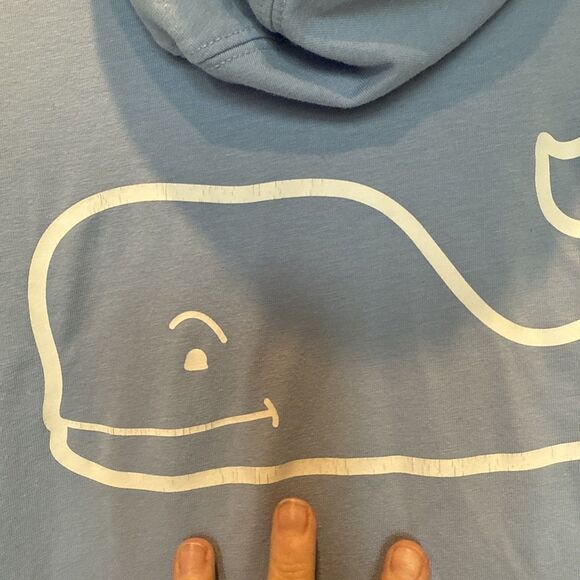 Vineyard Vines Edgartown Lightweight Hoodie Women's Small Light Blue Whale - Picture 7 of 9